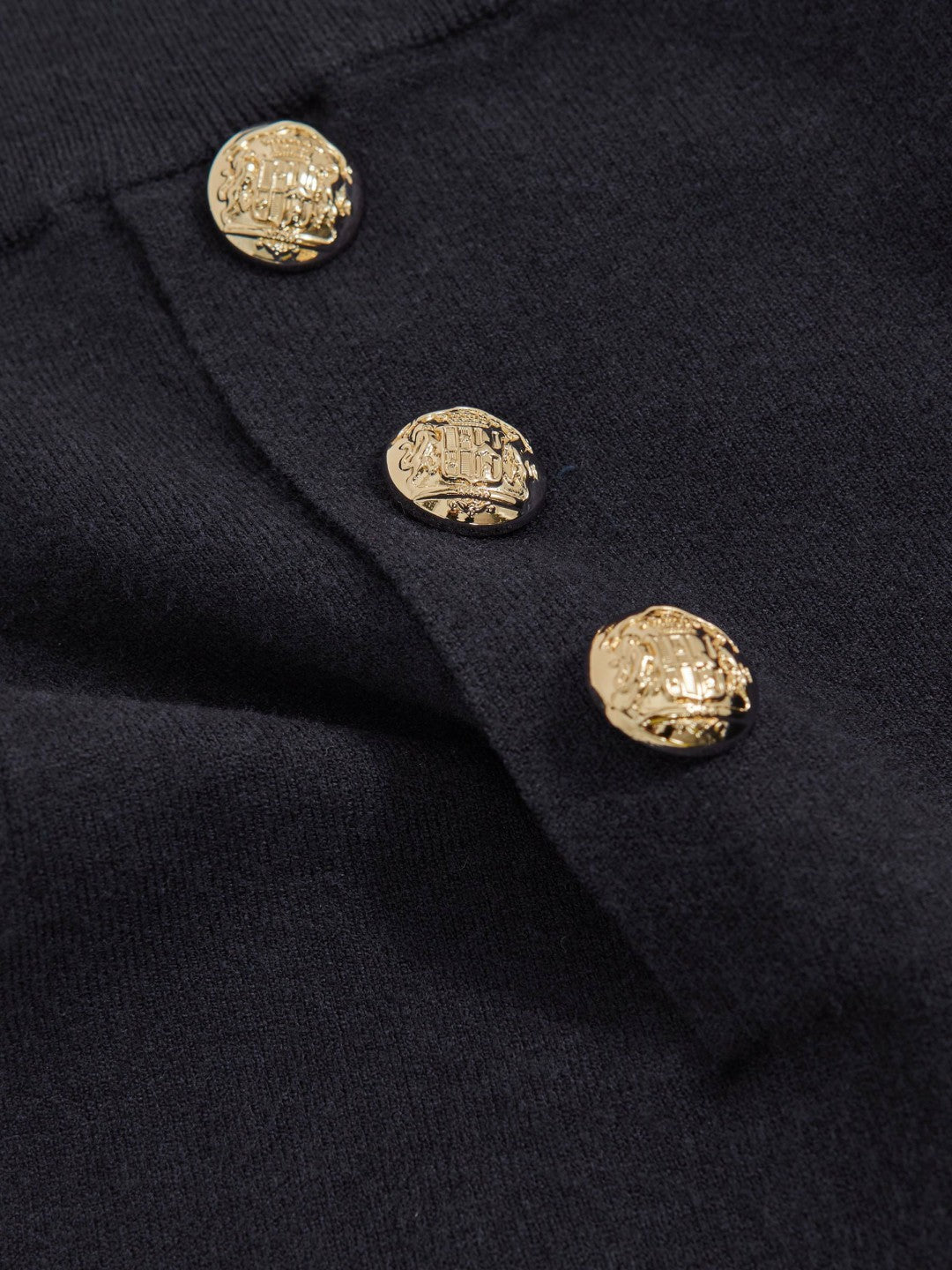 Reiss | 13-14 yrs Knitted Button-Detail A-Line Skirt in Navy