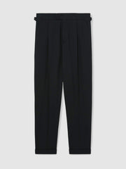Reiss | Regular Fit Herringbone Trousers With Cotton in Navy