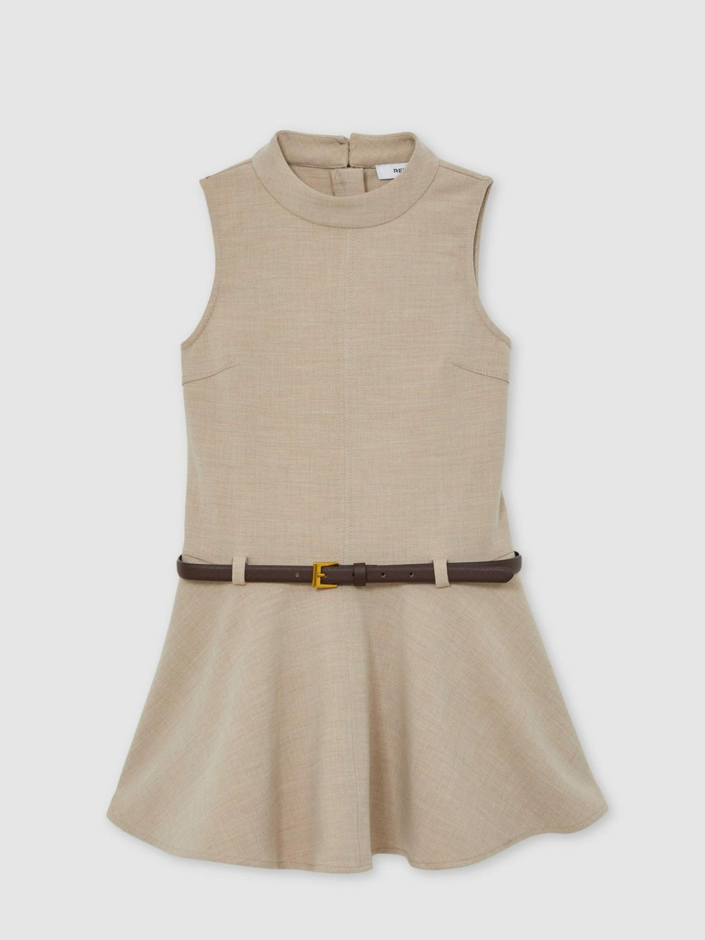 Reiss | 13-14 yrs Drop Waist Belted Sleeveless Dress in Neutral