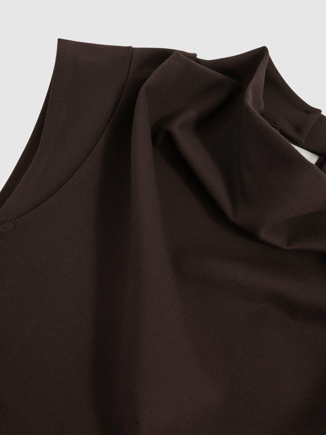 Reiss | Twill-Jersey Draped Midi Dress in Burgundy