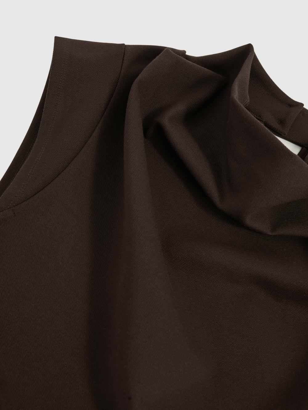 Reiss | Twill-Jersey Draped Midi Dress in Burgundy