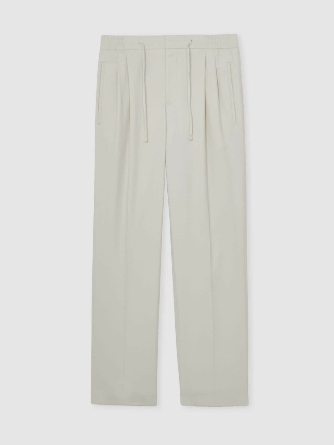 Reiss | Relaxed-Fit Twill Drawstring Trousers in Ecru