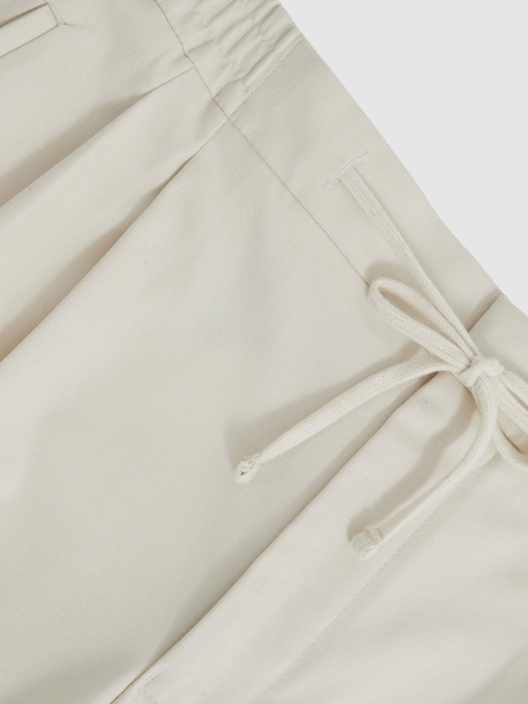 Reiss | Relaxed-Fit Twill Drawstring Trousers in Ecru