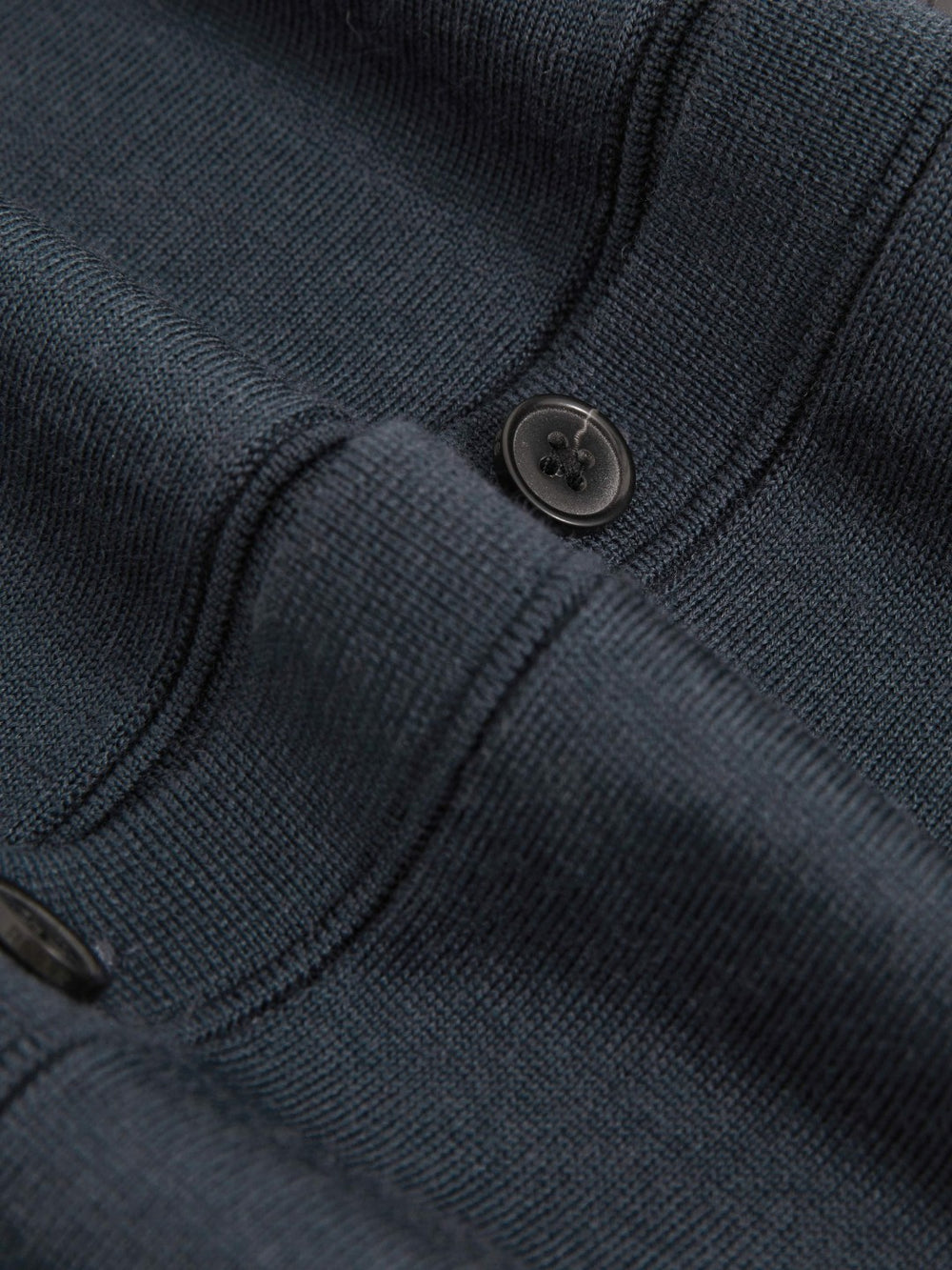 Reiss | Merino Wool Button-Through Cardigan in Midnight Navy