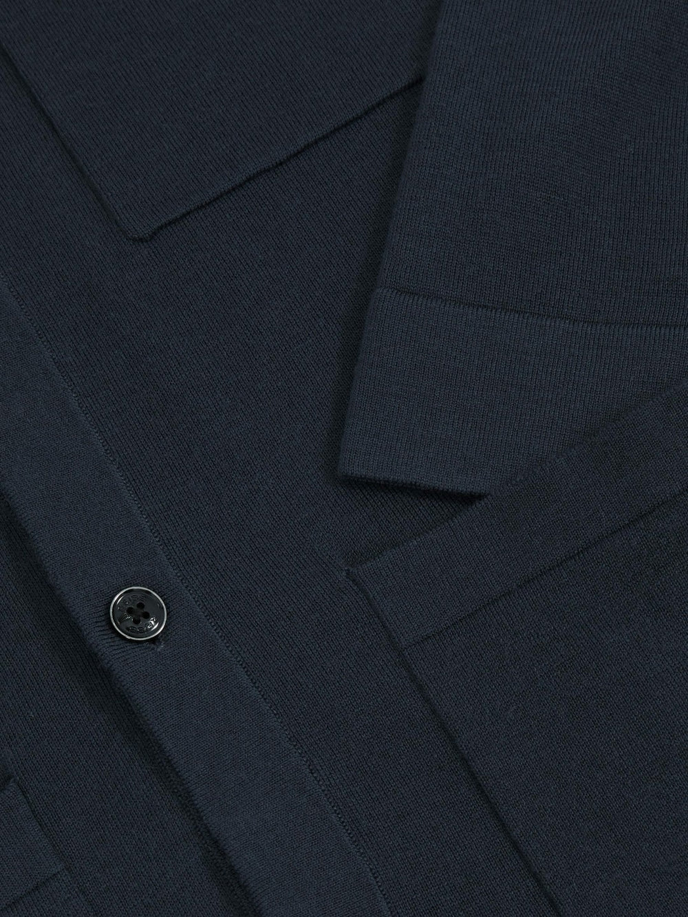 Reiss | Merino Wool Button-Through Shirt in Midnight Navy
