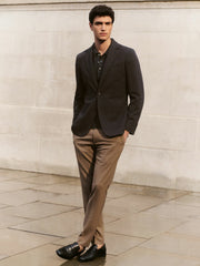 Reiss | Slim-Fit Internal-Drawstring Trousers in Camel