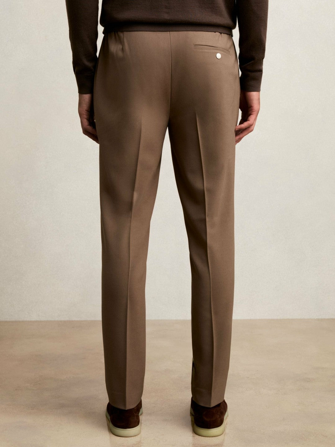 Reiss | Slim-Fit Internal-Drawstring Trousers in Camel