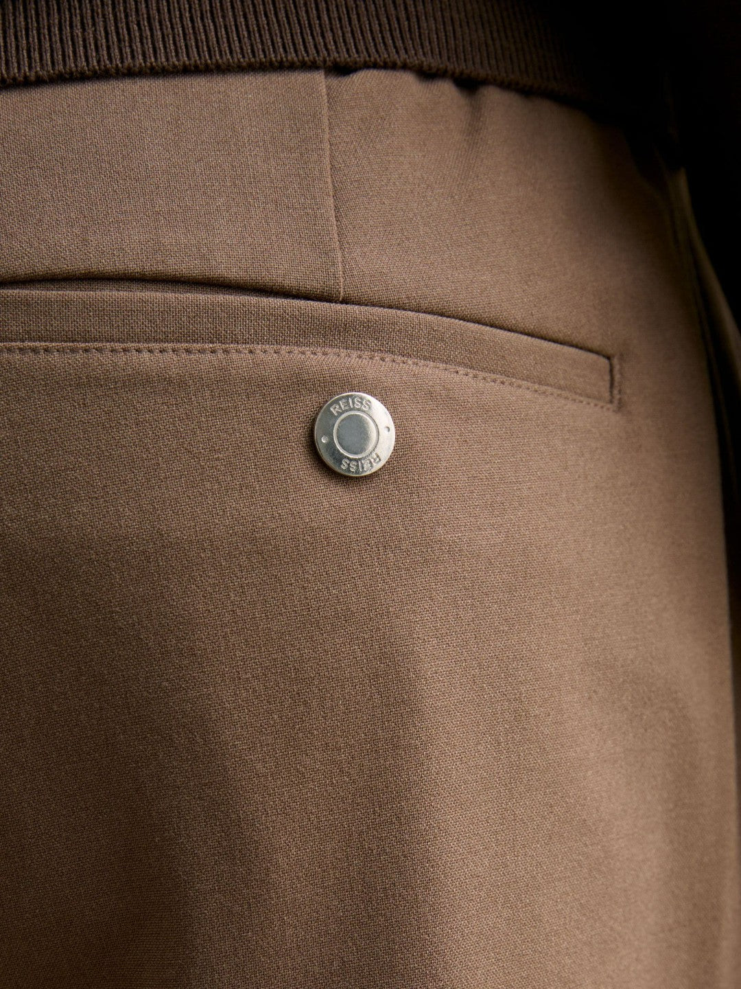 Reiss | Slim-Fit Internal-Drawstring Trousers in Camel