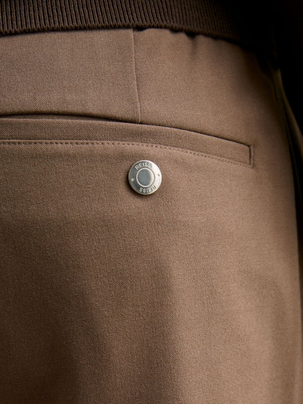 Reiss | Slim-Fit Internal-Drawstring Trousers in Camel