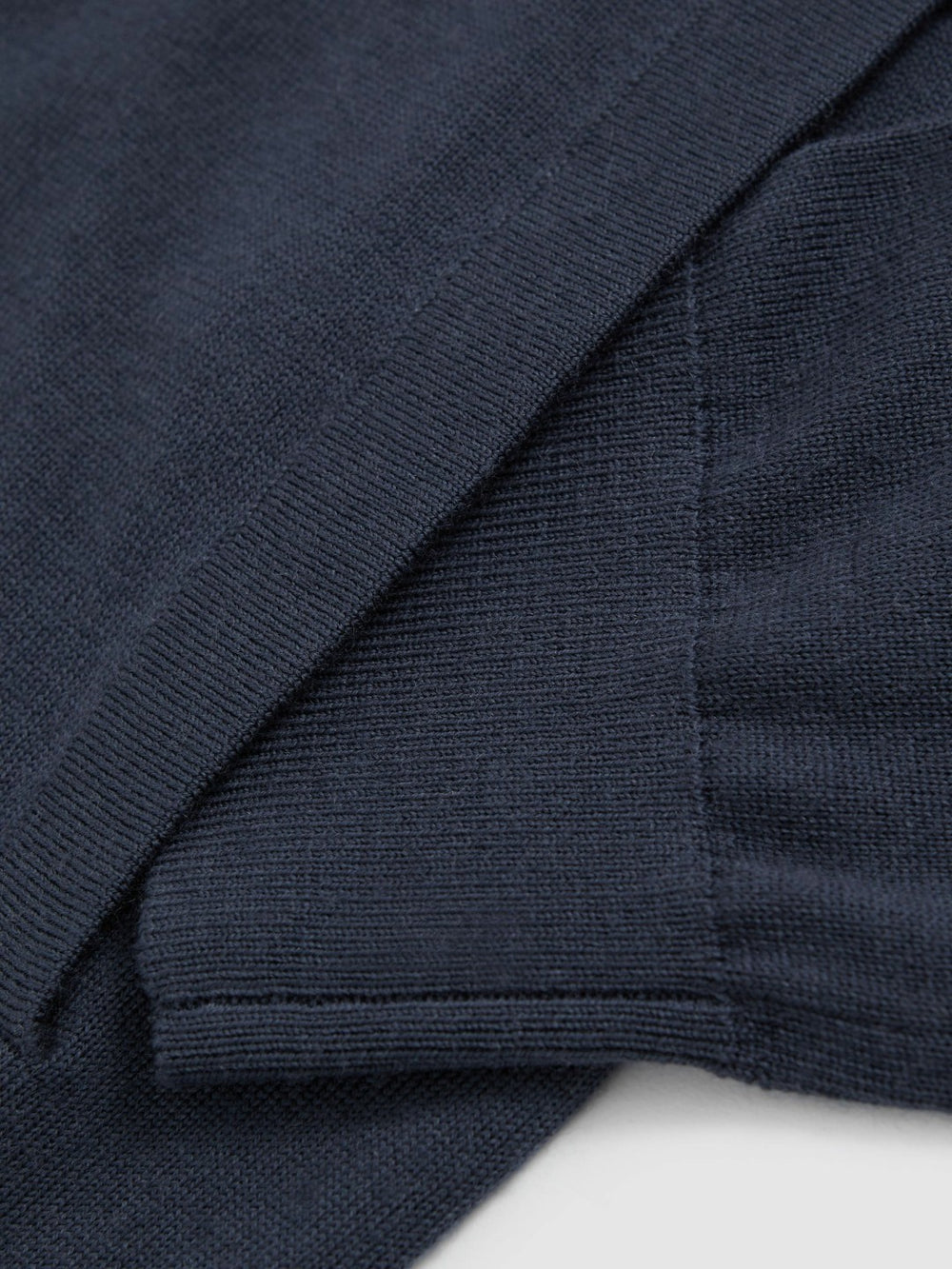 Reiss | Merino Wool Zip Through Cardigan in Midnight Navy