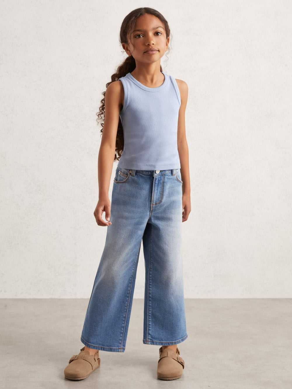 Reiss | 9-13 yrs Stretch-Cotton Ribbed Vest in Blue