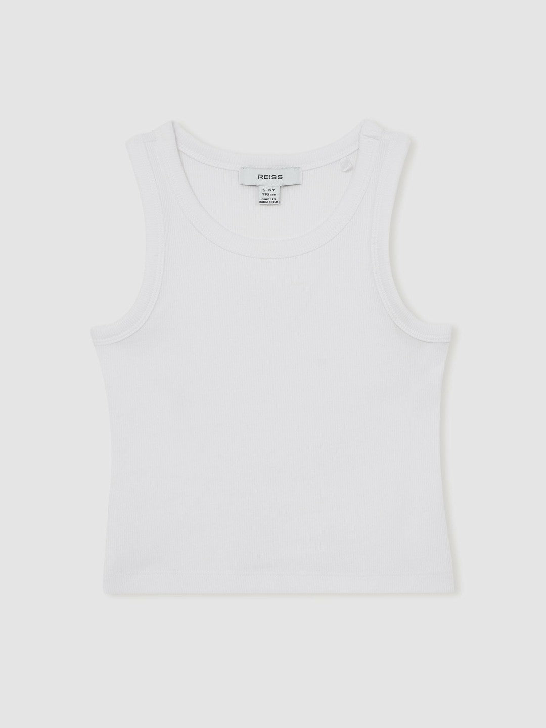 Reiss | 3-9 yrs Stretch-Cotton Ribbed Vest in Ivory