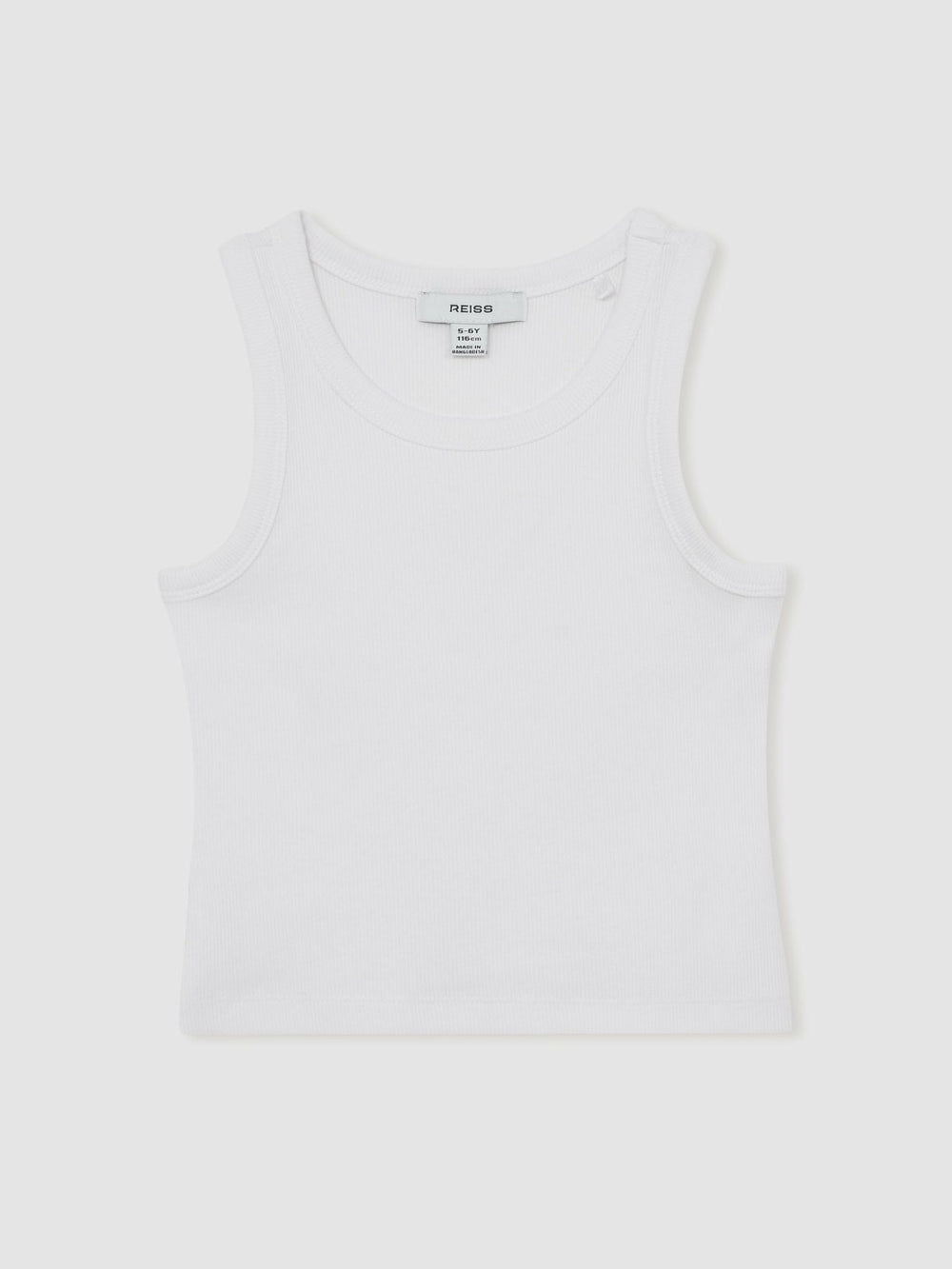 Reiss | 3-9 yrs Stretch-Cotton Ribbed Vest in Ivory