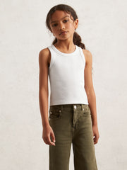 Reiss | 3-9 yrs Stretch-Cotton Ribbed Vest in Ivory