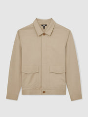 Reiss | Paige Flap Pocket Worker Jacket in Beige