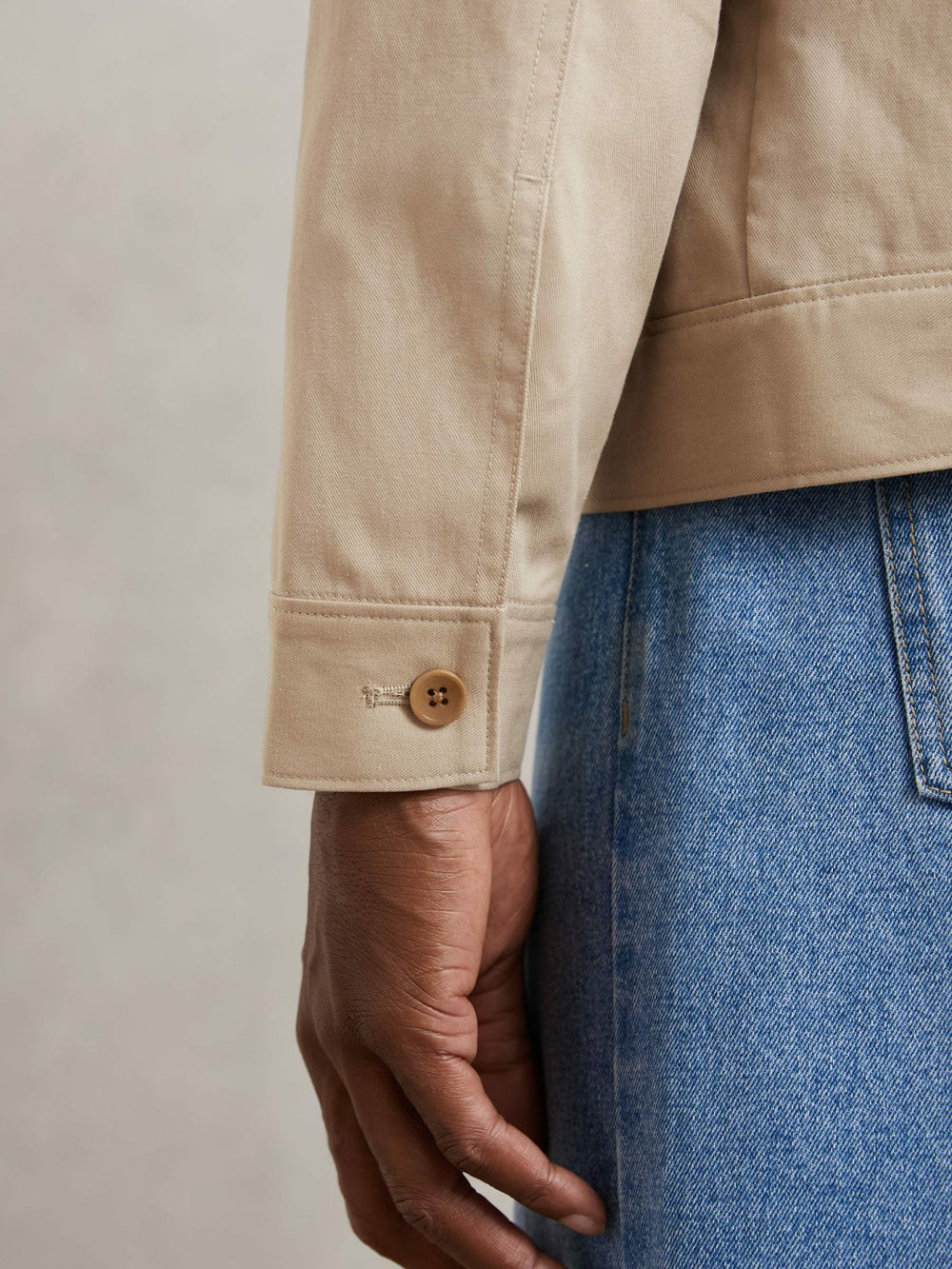 Reiss | Paige Flap Pocket Worker Jacket in Beige