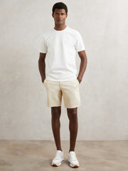 Reiss | Paige Cotton Chino Shorts with Stretch in Cream