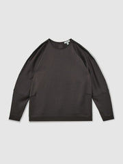 Reiss | Satin Button-Back Long-Sleeve Top in Mauve