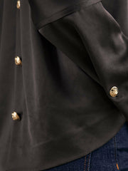 Reiss | Satin Button-Back Long-Sleeve Top in Mauve