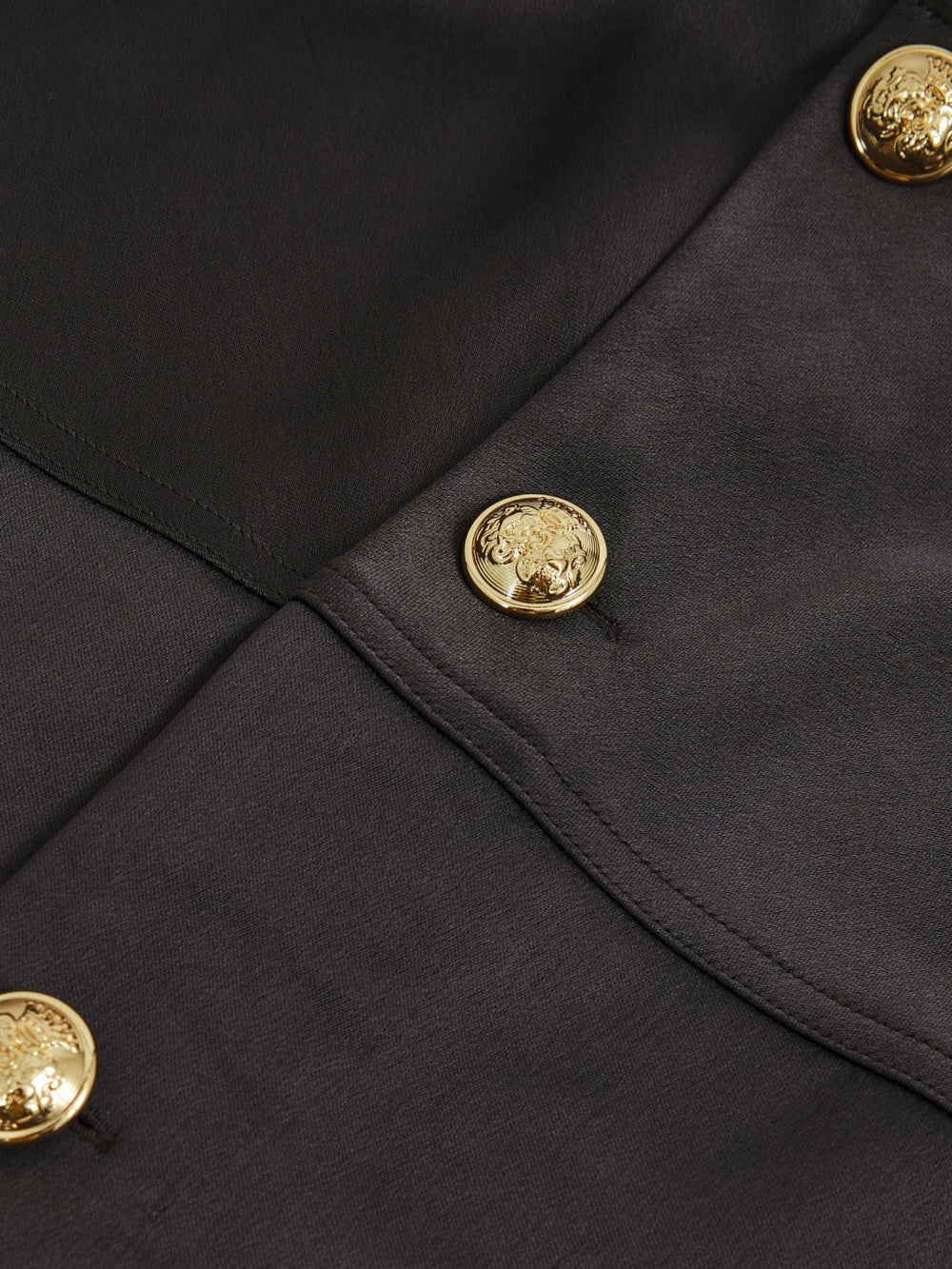 Reiss | Satin Button-Back Long-Sleeve Top in Mauve