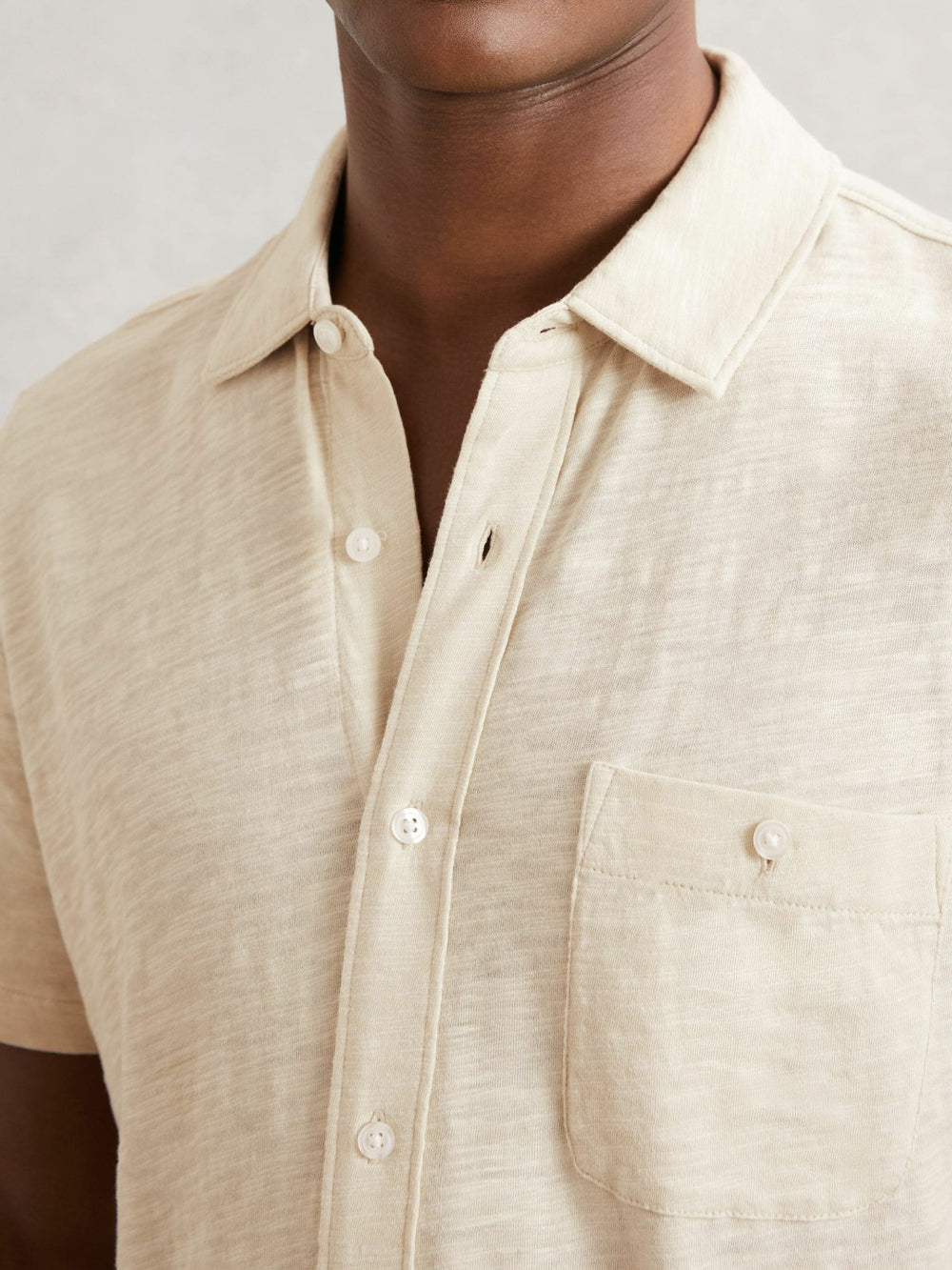 Reiss | Paige Carillo Short Sleeve Shirt in Cream