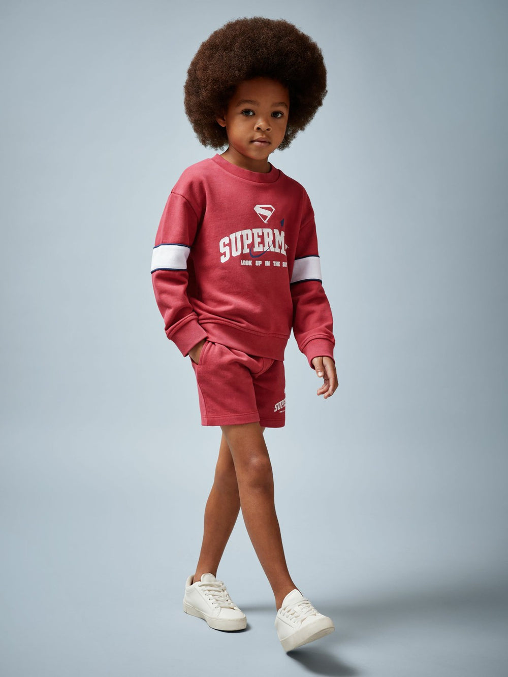 Reiss | 3-9 yrs Superman Cotton Logo Sweatshirt in Red