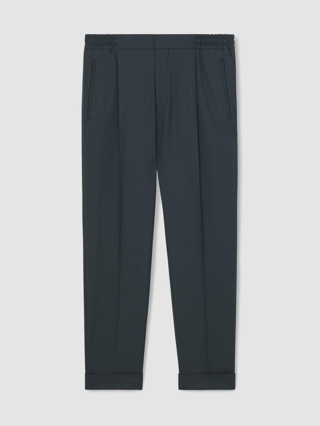 Reiss | Relaxed-Fit Pleated Tapered Trousers in Steel Blue