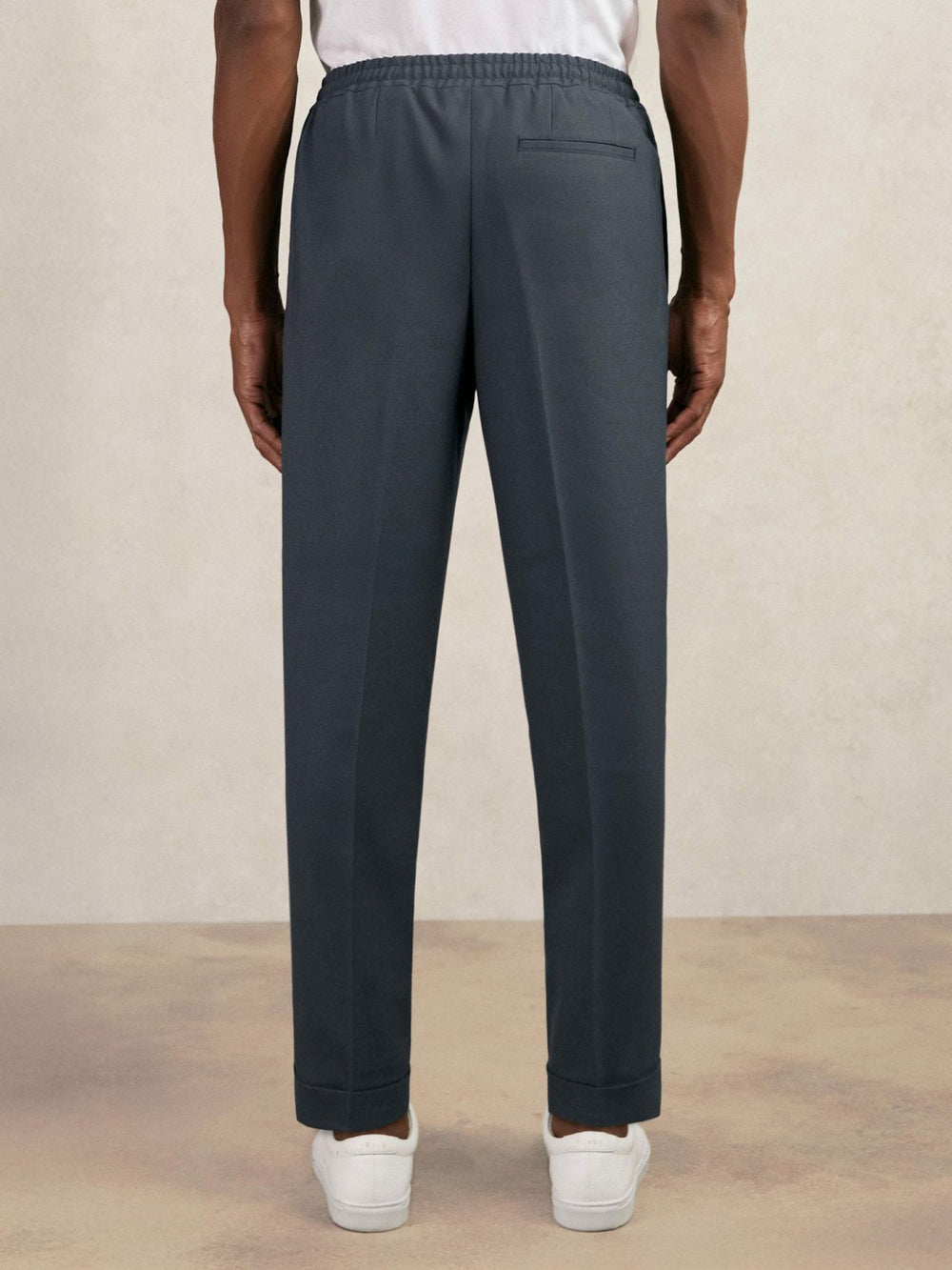 Reiss | Relaxed-Fit Pleated Tapered Trousers in Steel Blue