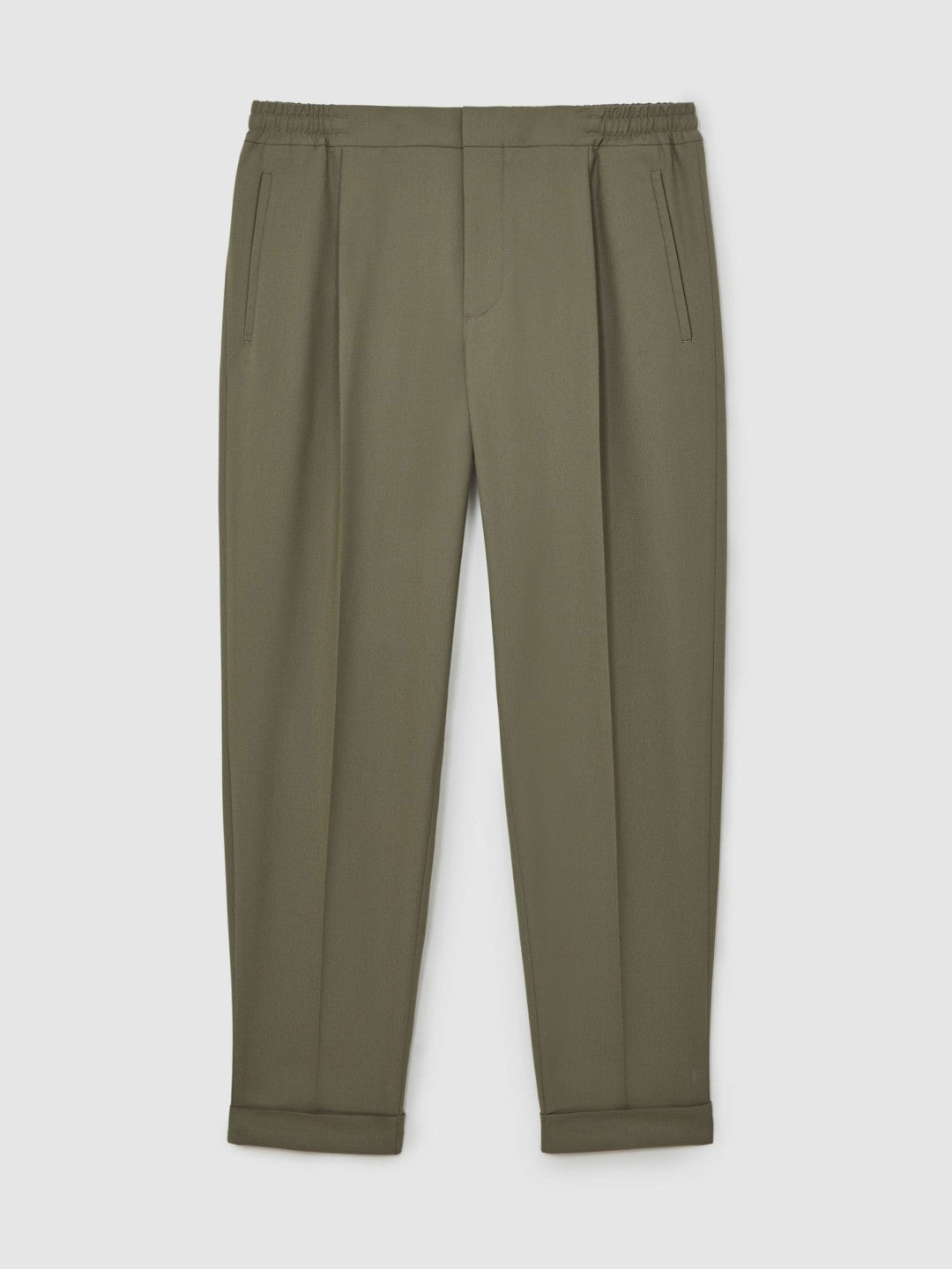 Reiss | Relaxed-Fit Pleated Tapered Trousers in Sage