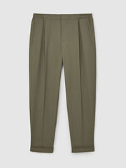 Reiss | Relaxed-Fit Pleated Tapered Trousers in Sage