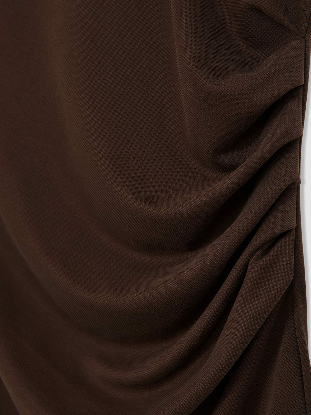 Reiss | Jersey Ruched Racer Midi Dress in Chocolate Brown
