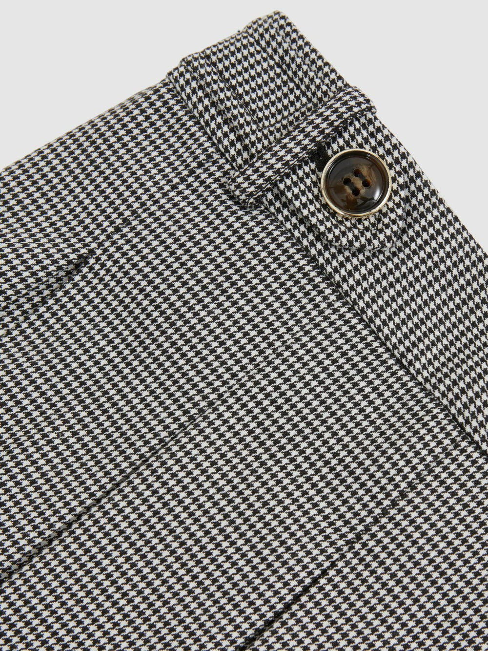 Reiss | Houndstooth-Check Pleated Skirt in Black/White