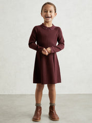 Reiss | 9-13 yrs Embellished Collar Knitted Dress in Berry