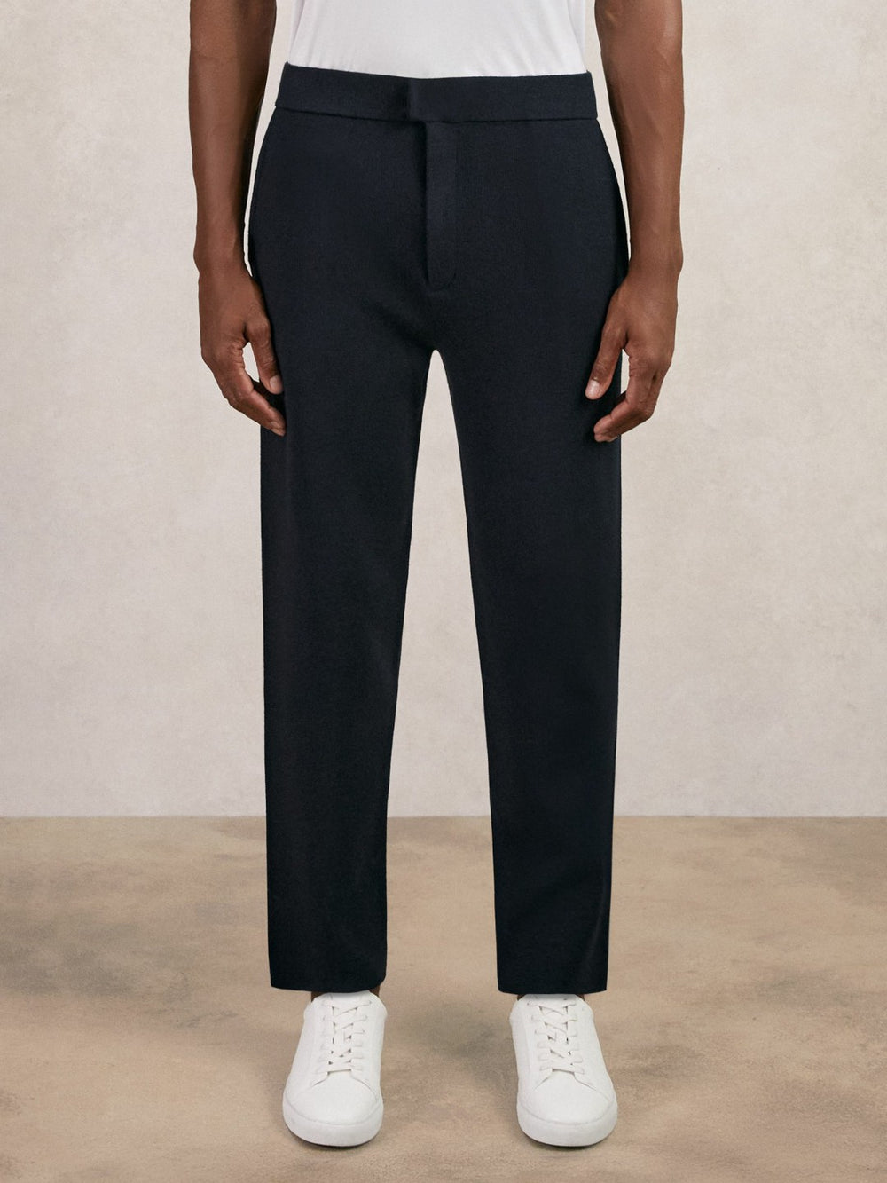 Reiss | Tapered Knitted Trousers in Navy