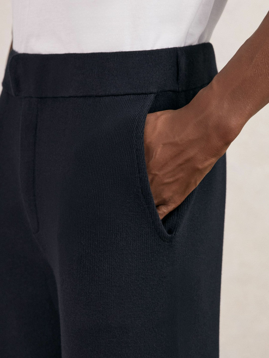 Reiss | Tapered Knitted Trousers in Navy