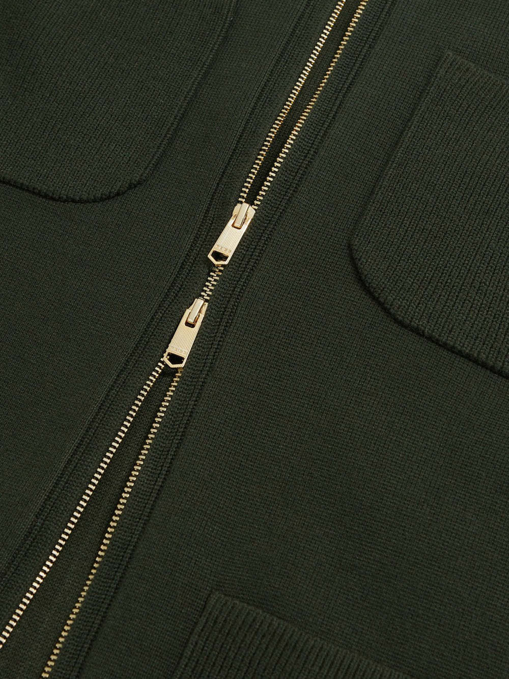 Reiss | Four-Pocket Zip-Through Cardigan in Forest Green