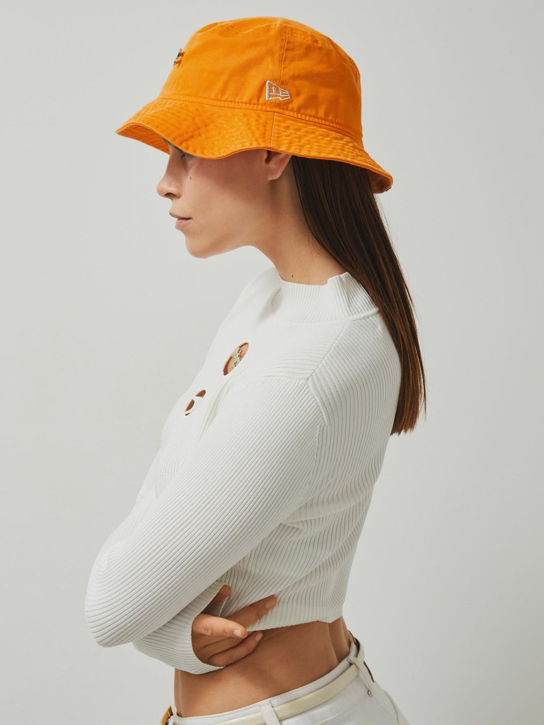 Reiss | Unisex Fit McLaren Racing Cotton Bucket Hat in Papaya Orange