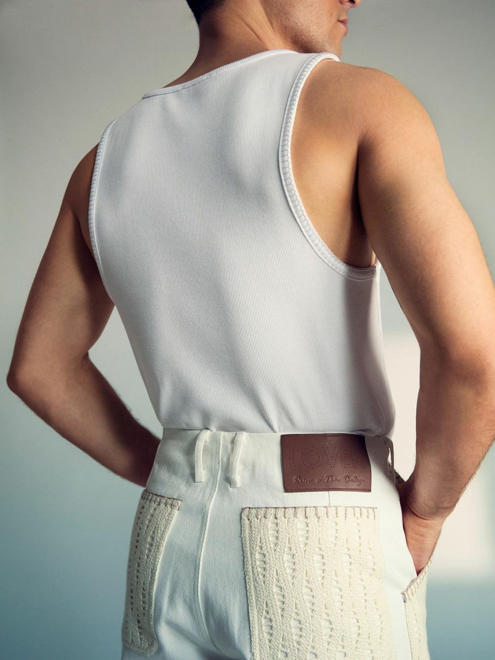 Reiss | | Tom Daley Crochet Denim Shorts in Off White