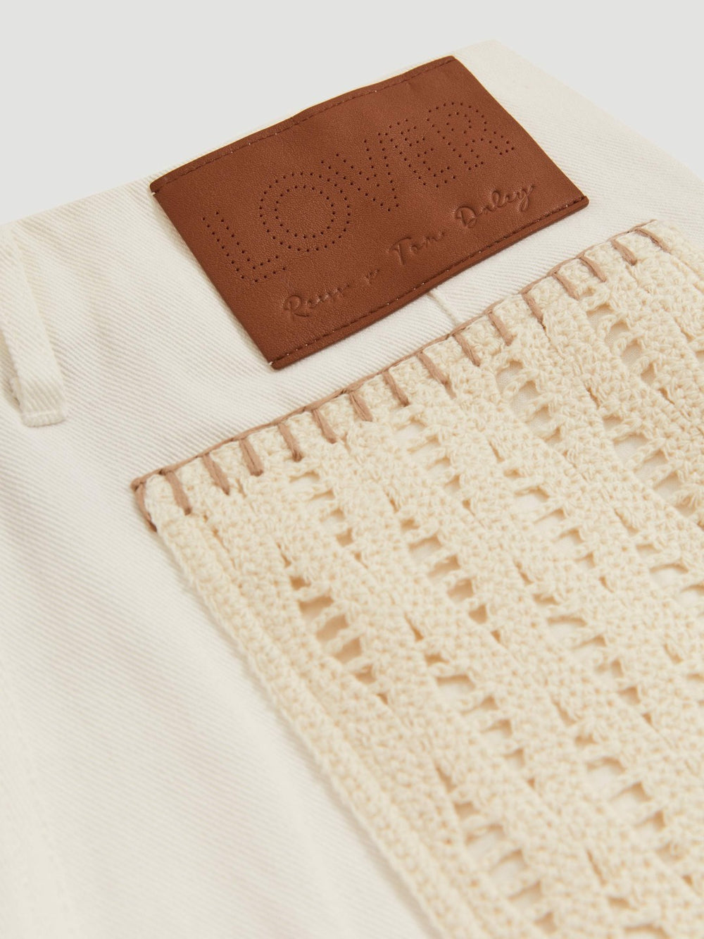 Reiss | | Tom Daley Crochet Denim Shorts in Off White
