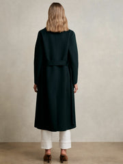 Reiss | Petite Double-Breasted Blindseam Coat Wool-Blend in Green