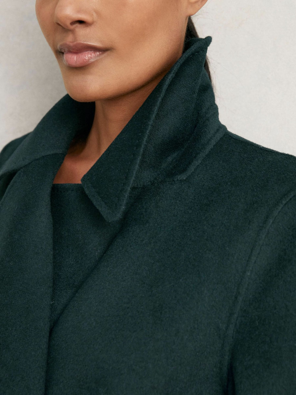 Reiss | Double-Breasted Blindseam Coat Wool-Blend in Green