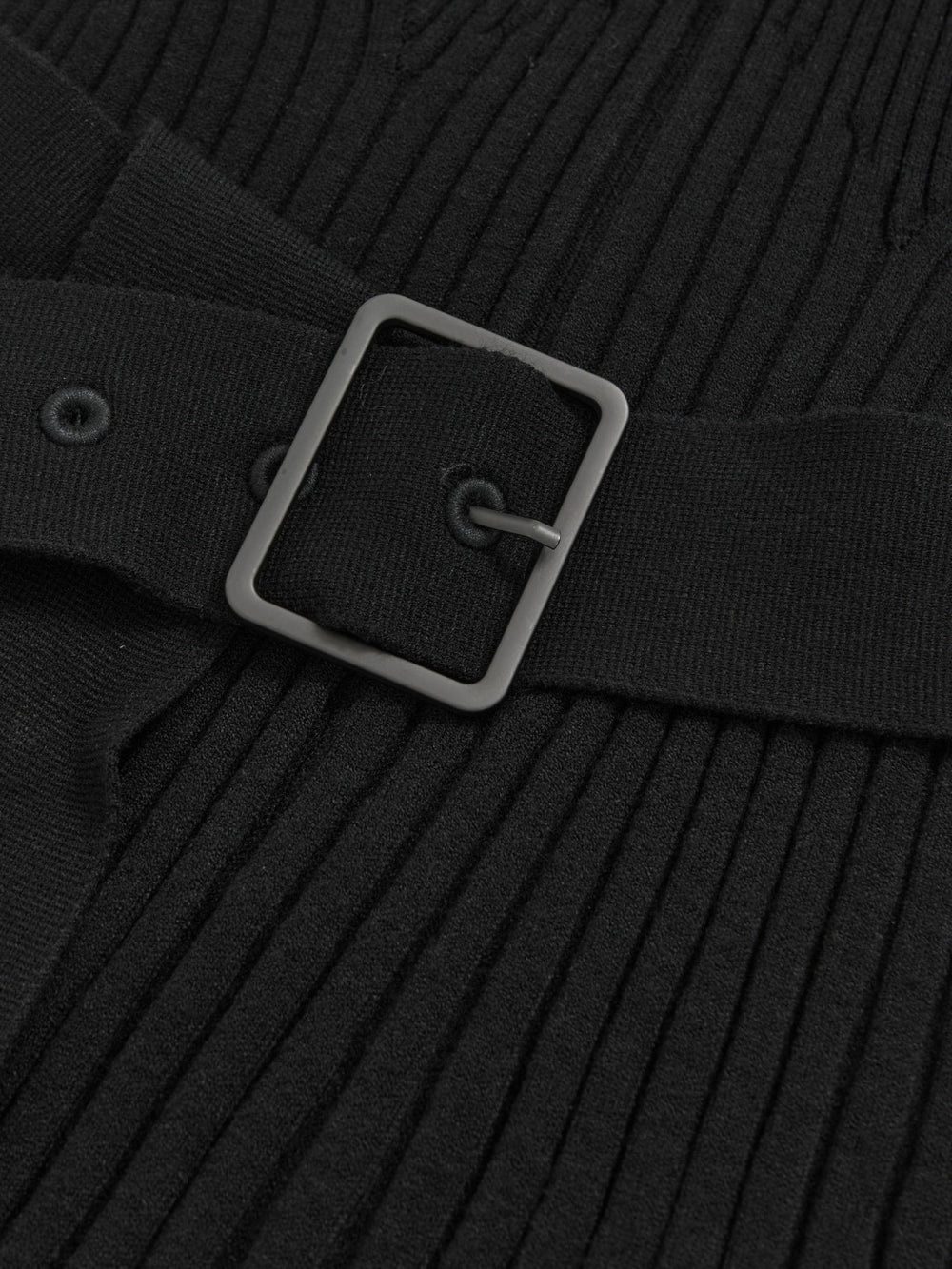 Reiss | Rib-Knit Belted Half-Zip Flippy Dress in Black