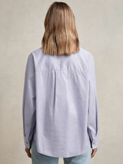 Reiss | Cotton Button Through Oxford Shirt in Blue