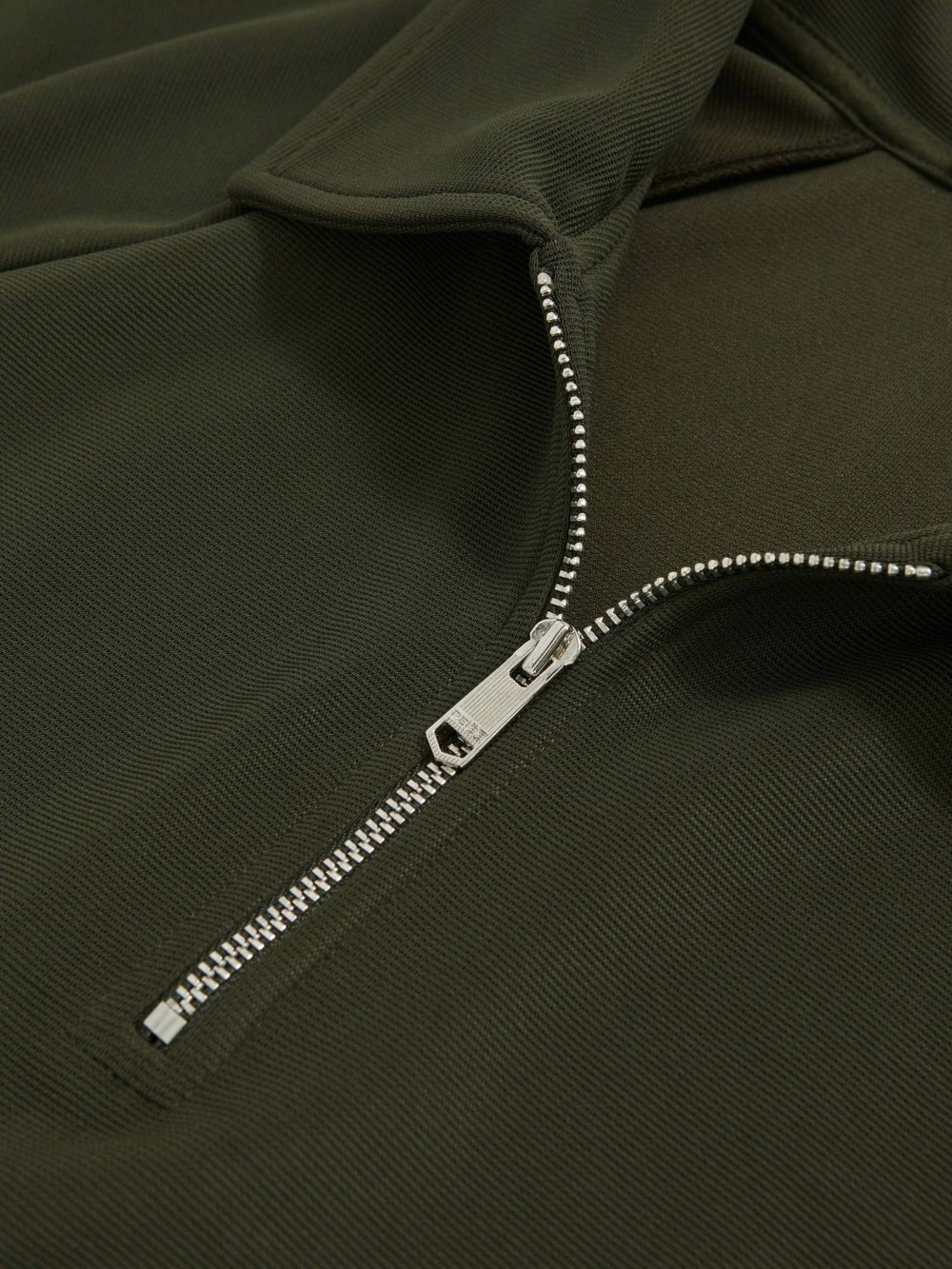 Reiss | Textured Raglan Half-Zip Polo Shirt in Green