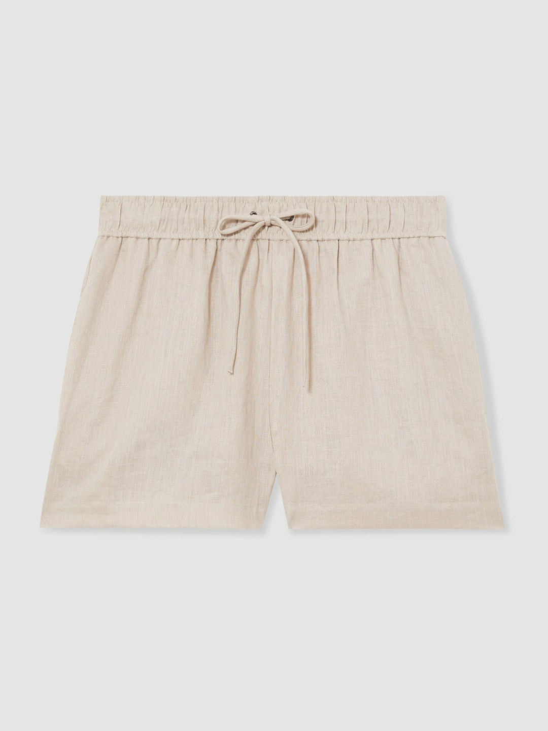 Reiss | Linen-Blend Drawstring Shorts in Neutral