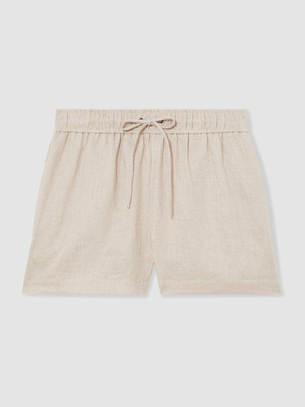 Reiss | Linen-Blend Drawstring Shorts in Neutral