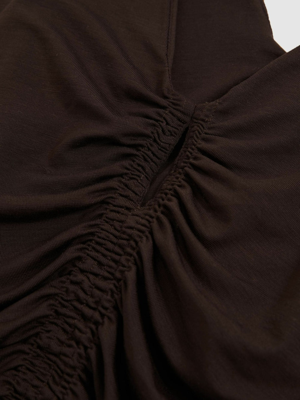 Reiss | Stretch Lyocell Jersey Ruched Vest in Chocolate Brown