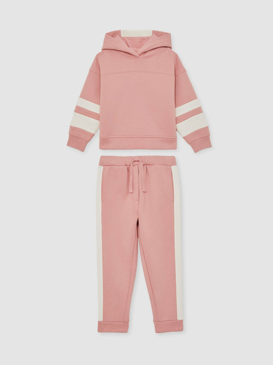 Reiss | Cotton-Blend Joggers and Hoodie Set in Rose