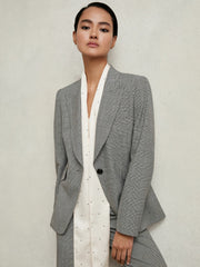 Reiss | Single-Breasted Check Suit Blazer in Grey