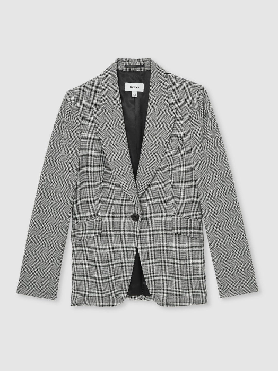 Reiss | Petite Single-Breasted Check Suit Blazer in Grey